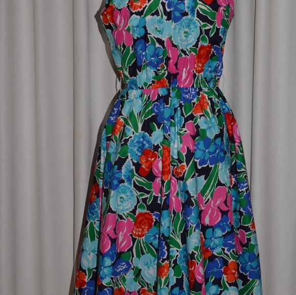Vintage Summer Flowers Cotton Dress by KAY BRANDON for H&A 1970s - Picture 7 of 9